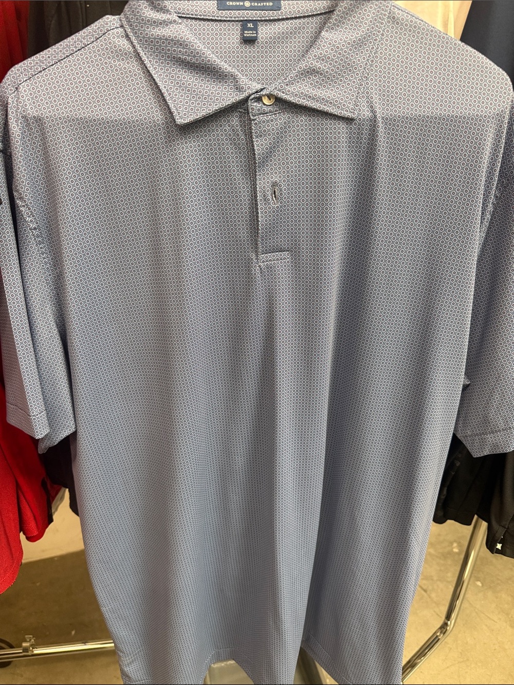 Peter Millar Light Blue Geometric Polo